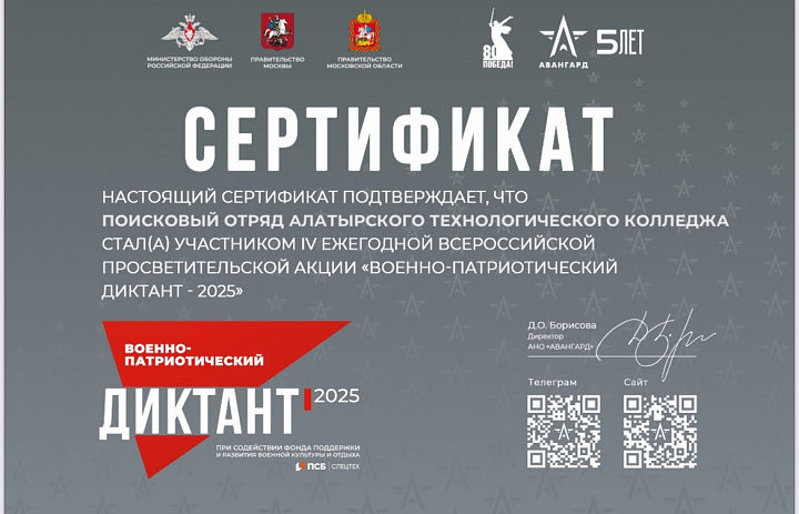 Военно‑патриотический диктант 