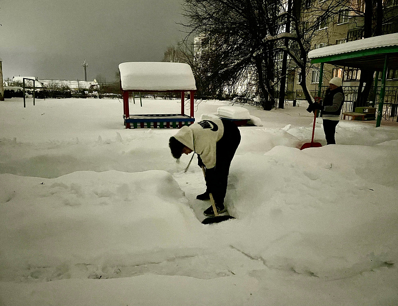 Масштабная волонтёрская акция по расчистке снега