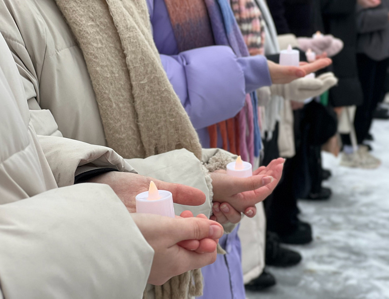 Студенты колледжа - участники митинга